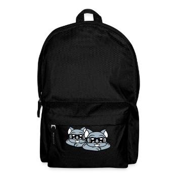 2 Clever Nerd Cats Horn-Rimmed Glasses Geek Eyewear Team - Backpack - black - Front