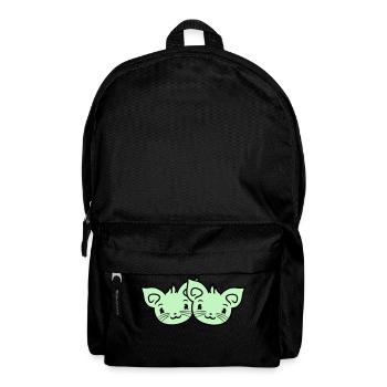 Deux chats heureux 2 amis Couple Équipe Couple - Sac à dos - noir - Devant