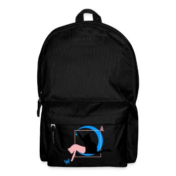 Le chat style Léonard de Vinci avec cœur - Sac à dos - noir - Devant