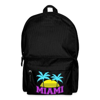Miami États-Unis Palm Trees Beach Sun America Floride Logo - Sac à dos - noir - Devant