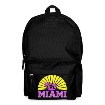 Miami États-Unis Palm Trees Beach Sun America Floride Logo - Sac à dos - noir - Devant