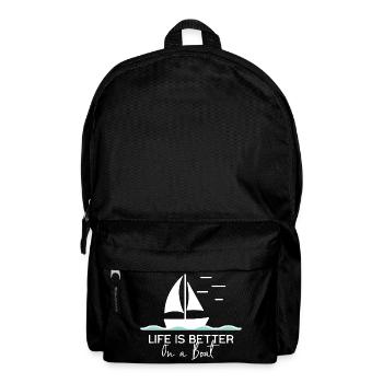 La vie est meilleure sur un bateau à voile dans un port de yacht - Sac à dos - noir - Devant