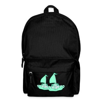 Zwei Segelschiffe Gesichter Cartoon Team Wettkampf - Rucksack - Schwarz - Vorne