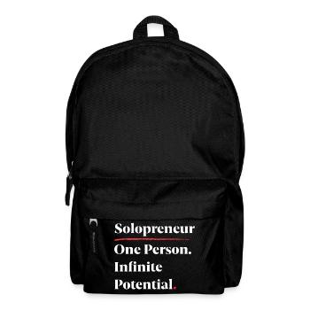 Solopreneur: Eine Person. Unendliches Potenzial. [W] - Rucksack - Schwarz - Vorne