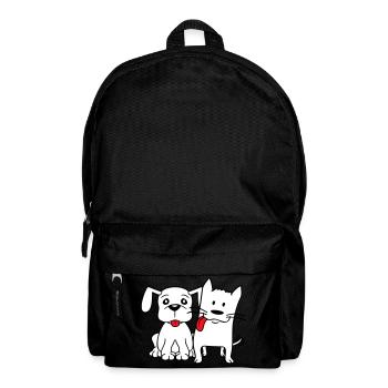 Hund Katze Zwei Freunde Team Kätzchen 2 Duo Crew - Rucksack - Schwarz - Vorne