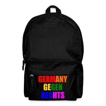 Deutschland gegen rechts - Rucksack - Schwarz - Vorne