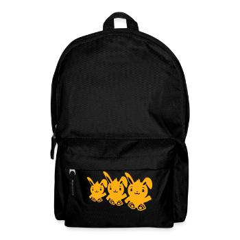 3 lapins trois amis équipe équipage agitant assis mignon - Sac à dos - noir - Devant