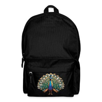 Peacock - Bird Sticker - Backpack - black - Front
