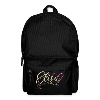 Elisa Surname First name Calligraphy Heart - Backpack - black - Front