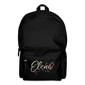 Elena Surname First name Calligraphy Heart - Backpack - black - Front