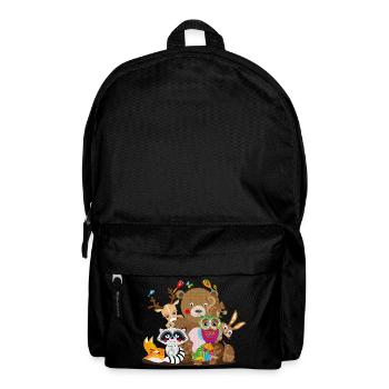 Des amoureux des animaux hauts en couleur unis – De joyeux compagnons de la forêt - Sac à dos - noir - Devant