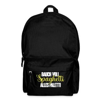 Bauch voll Spaghetti alles paletti - Rucksack - Schwarz - Vorne