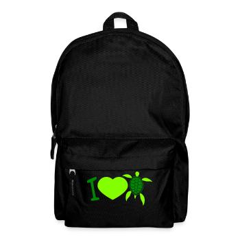 Turtle I Love Heart Symbol Love Logo Cute Cool - Backpack - black - Front