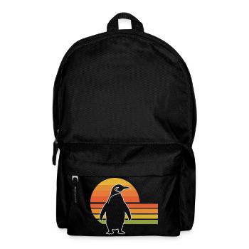 Penguin silhouette sunset design - Backpack - black - Front