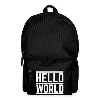 Kontrastierende Typografie „Hello World“ - Rucksack - Schwarz - Vorne