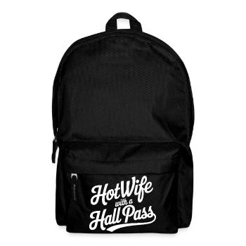 Hot Wife Hall Pass Typografie - Rucksack - Schwarz - Vorne
