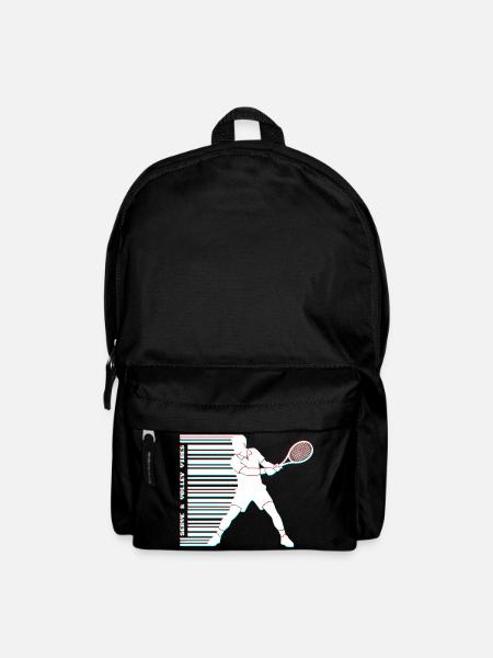 Tennis Glitch Barcode Sweat à capuche - Sac à dos - noir