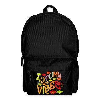 Herbst Vibes Blumenmuster Blätter Motiv Spruch Top - Rucksack - Schwarz - Vorne