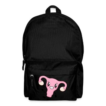 Pink Uterus Cartoon - Backpack - black - Front