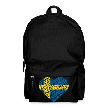 Schweden Herz Shirt Flagge Liebe Schweden Geschenk - Rucksack - Schwarz - Vorne