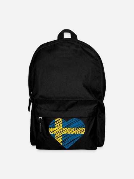 Schweden Herz Shirt Flagge Liebe Schweden Geschenk - Rucksack - Schwarz