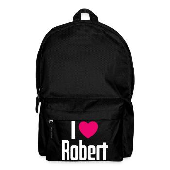 I Love Robert Pinkes Herz Ich liebe Robert - Rucksack - Schwarz - Vorne