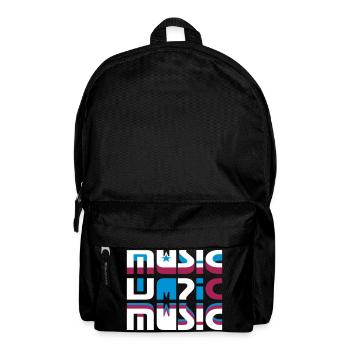3D Musik Schriftzug mit Sternen - Rucksack - Schwarz - Vorne