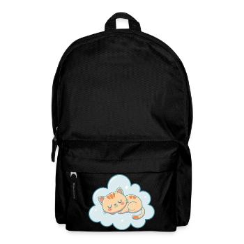 Traumartiges Kätzchen auf pastellfarbener himmelblauer Wolke - Rucksack - Schwarz - Vorne