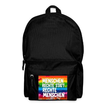 Human Rights Instead of Right-Wing People Statement - Backpack - black - Front