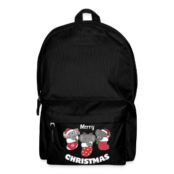  Süße Elefanten in Weihnachtssocke zu Weihnachten - Rucksack - Schwarz - Vorne