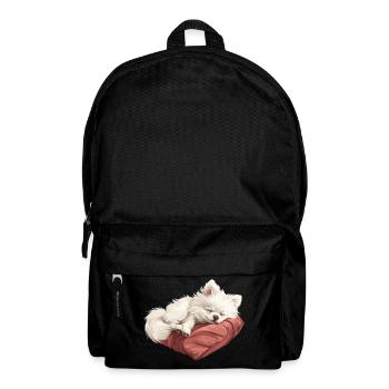 Chiot Spitz endormi - Sac à dos - noir - Devant