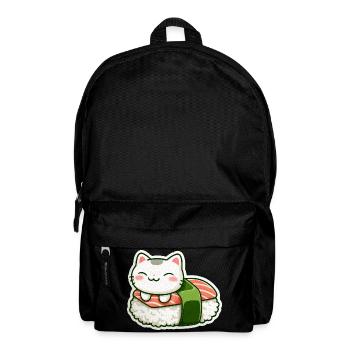 Kawaii Sushi Cat en Roll - Sac à dos - noir - Devant