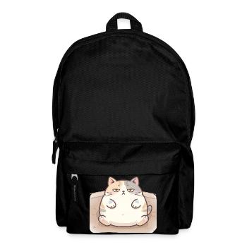 Fluffy fat cat in nursing pose - Backpack - black - Front