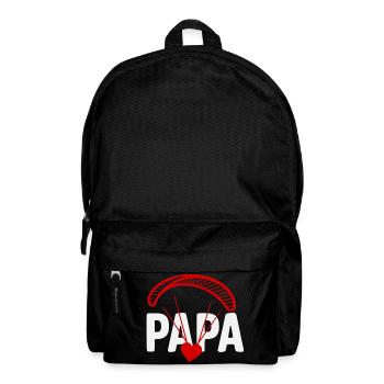 Papa Gleitschirm mit Herz - Rucksack - Schwarz - Vorne