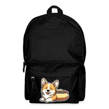 Collant en forme de pain pour hot-dogs Corgi mignon - Sac à dos - noir - Devant