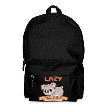 Koala Lazy on wooden mat - Backpack - black - Front