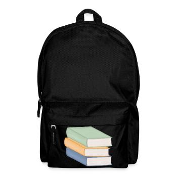 Pastel Colored Stack of Books - Backpack - black - Front