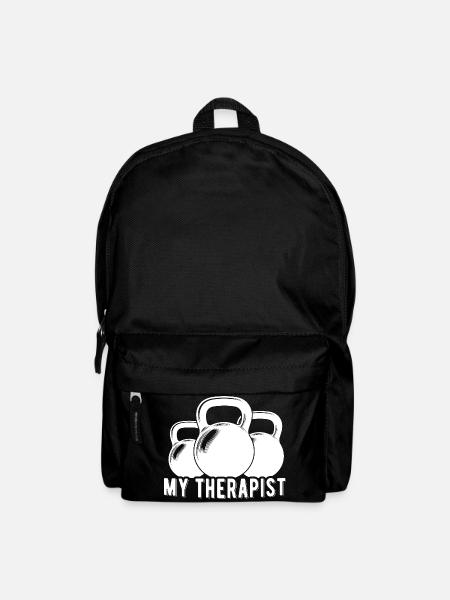 Mein Therapeut Kettlebell Spaß GYM Fitness - Rucksack - Schwarz