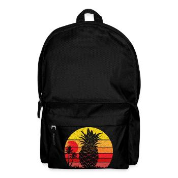 Coucher de soleil de plage vintage d’été à l’ananas - Sac à dos - noir - Devant