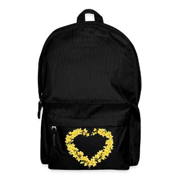 Spring Motif Forsythia Heart Frame - Backpack - black - Front