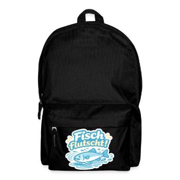 Fisch flutscht! Cartoon-Sticker - Rucksack - Schwarz - Vorne