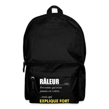 Râleur définition – Personne qui explique fort - Sac à dos - noir - Devant