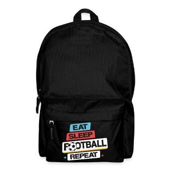 Eat_Sleep_Football_Repeat - Rucksack - Schwarz - Vorne