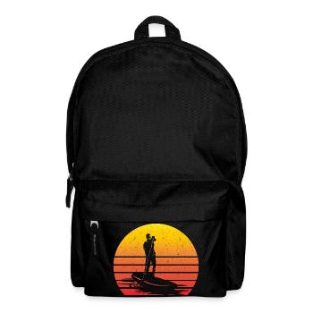 SUP Retro Stand Up Paddling Vintage Sunset - Rucksack - Schwarz - Vorne
