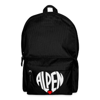 Alpen Herz Typo  - Rucksack - Schwarz - Vorne