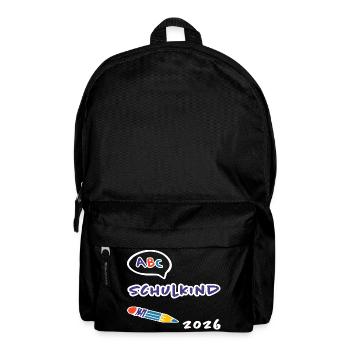 Schulkind 2026 ABC Einschulung Stift - Rucksack - Schwarz - Vorne