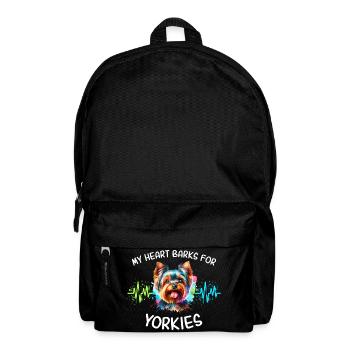 Ligne du cœur du Yorkshire Terrier - Sac à dos - noir - Devant