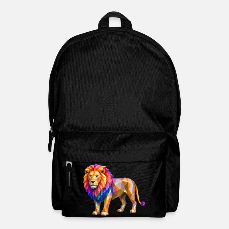 Polygon lion color explosion - Backpack - black