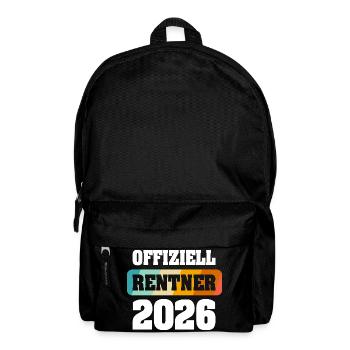 Offiziell Rente Ruhestand 2026 - Rucksack - Schwarz - Vorne