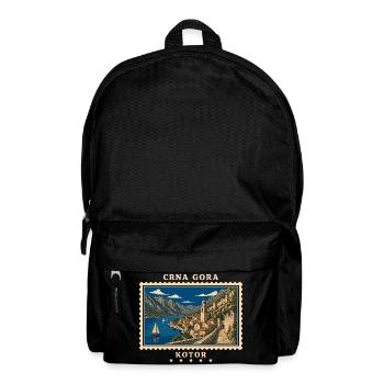Montenegro Kotor Vintage Reisemarke - Rucksack - Schwarz - Vorne